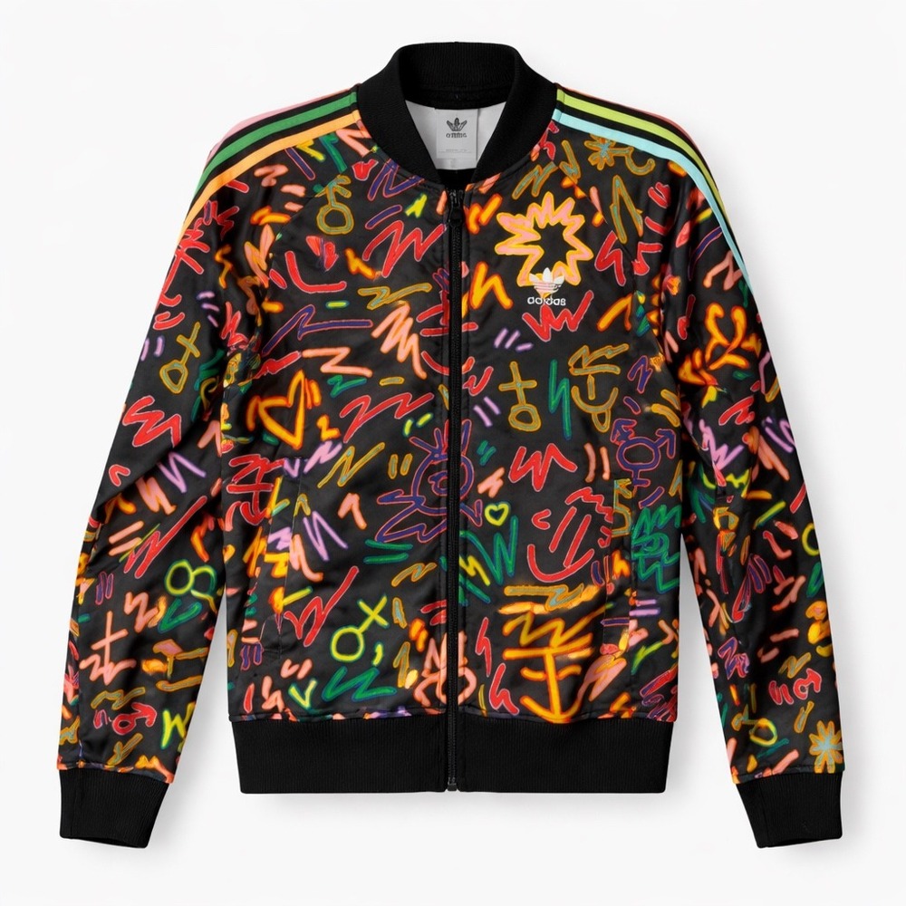 adidas Originals Love Unites Superstar SST Track Jacket Black Multi Color XS